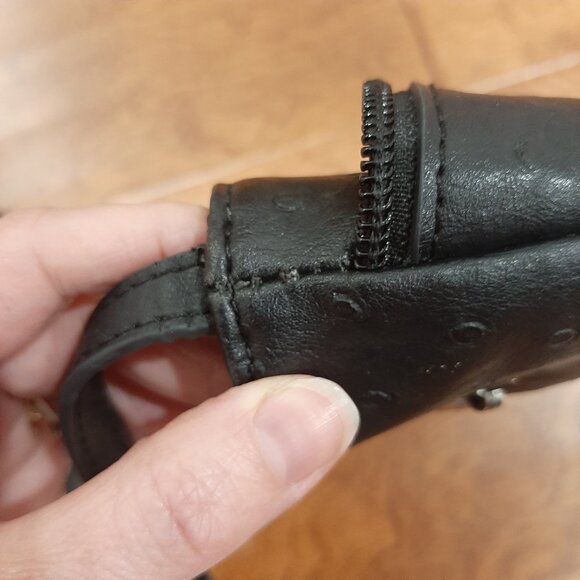 Rare faux ostrich leather  moto detail chic spanner bag - Picture 11 of 11